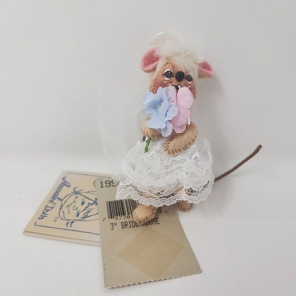 Vintage Annalee Bride Mouse Doll 3" Mobilitee New w/Tags 1998 New Hampshire